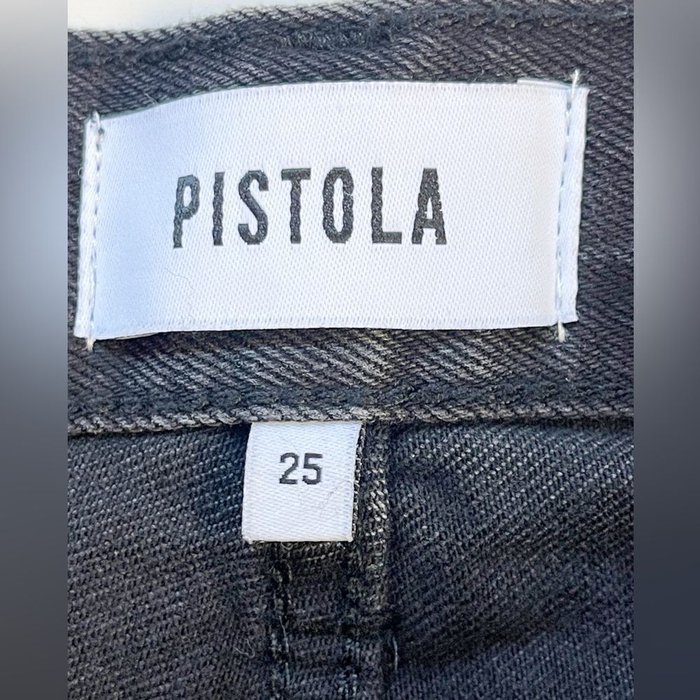 Pistola jeans Keaton High rise slim straight Black Distressed ripped knees 25 - Picture 7 of 8